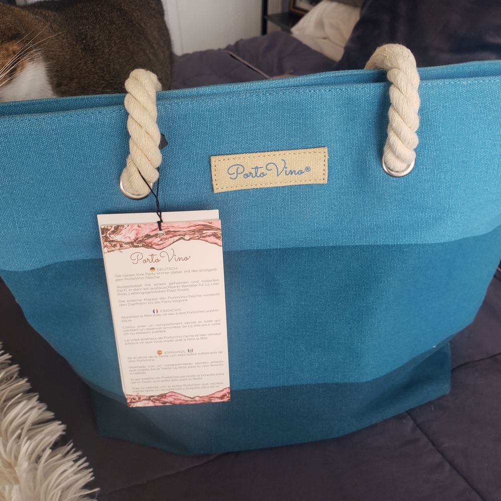 Porto Vino Portable Wine Satchel NWT, Party Tote, Hide Your Booze